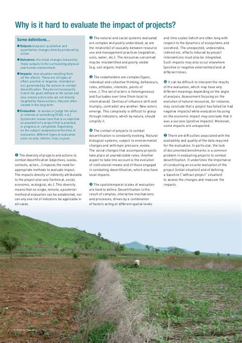 Local impact indicators for projects to combat land degradation and ...