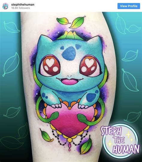 Kawaii Pokemon Bulbasaur Tattoo | Kawaii tattoo, Tattoo artists, Tattoos