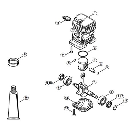 Stihl MS 170 Chainsaw (MS170 2-MIX) Parts Diagram, Cylinder