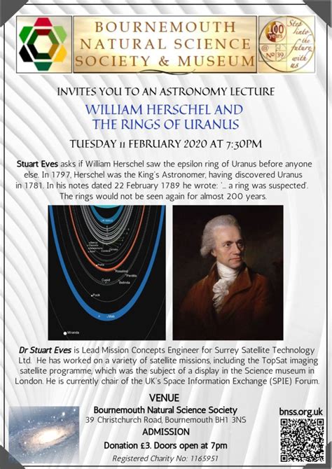 Lecture: William Herschel and the rings of Uranus (NB. lecture time ...