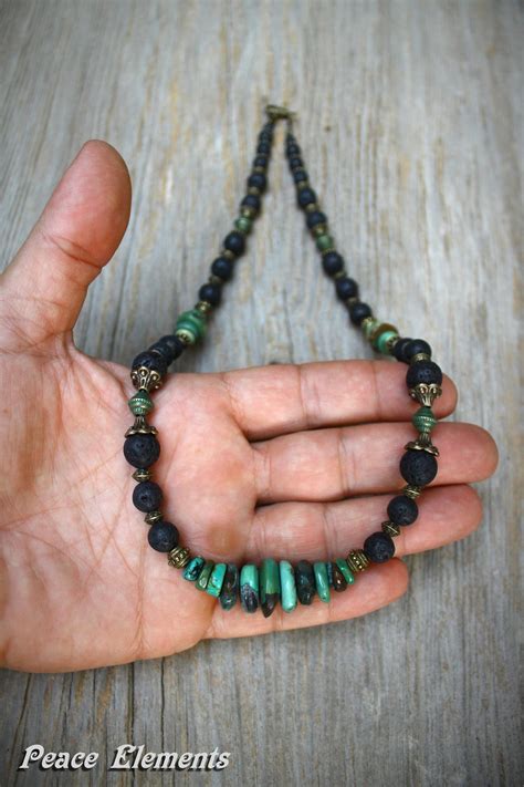 Turquoise necklace for men / turquoise mens jewelry / bohemian | Etsy