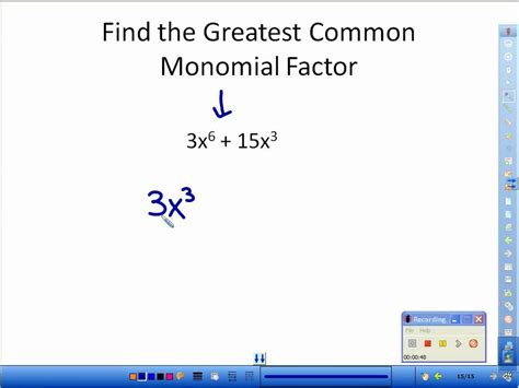 9.4 Finding the Greatest Common Monomial Factor.avi - YouTube