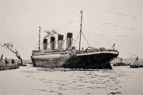 Titanic Ship Sketch at PaintingValley.com | Explore collection of Titanic Ship Sketch