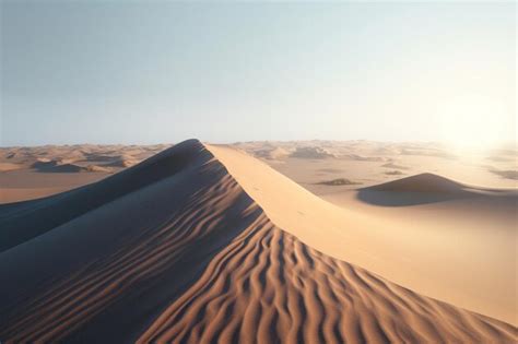 Premium AI Image | A minimalist landscape with a scenic desert or dune ...