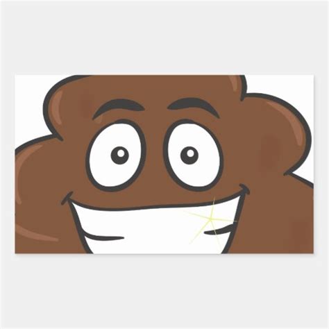 funny poop emoji rectangular sticker | Zazzle