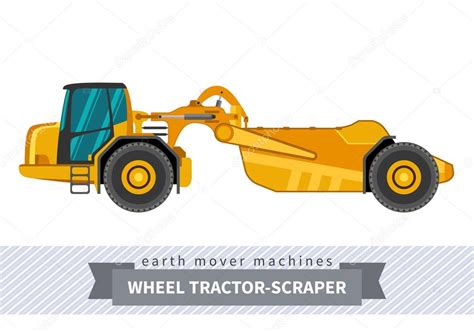 Wheel tractor-scraper for earthwork operations Stock Illustration by ©andriocolt #100800666