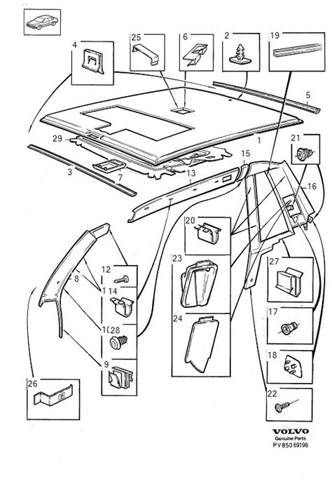 2003 Volvo Clip. Interior Parts, Roof Section. S.R. 4DRS -1985. 4DRS 1986. 4DRS - 1331262 ...