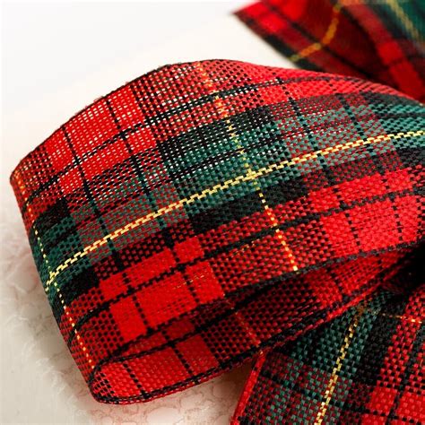 Christmas Tartan Ribbon Red Green Tying Wreath Decoration Crafts Florist | eBay