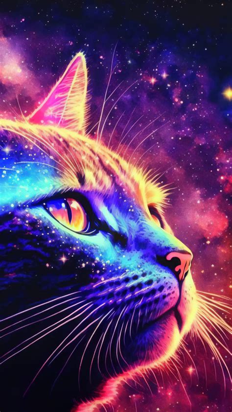 Free download Cat Colorful Background Art Wallpaper 4K HD PC 5310i [2160x3840] for your Desktop ...