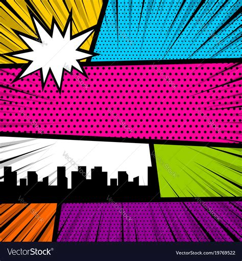 Pop art comic book colored backdrop Royalty Free Vector