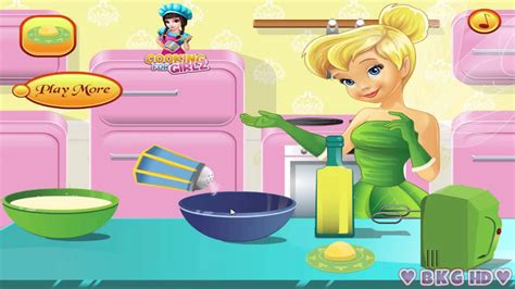 Tinker Bell Cooking Fairy Cake ♥ Disney Princess Cooking Video Game for Kids - YouTube