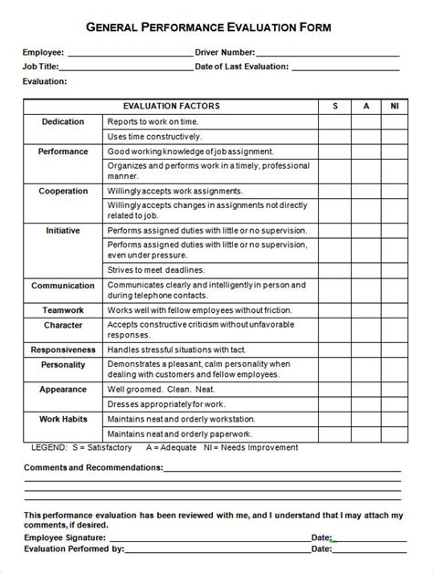 FREE 10+ Job Performance Evaluation Templates in PDF