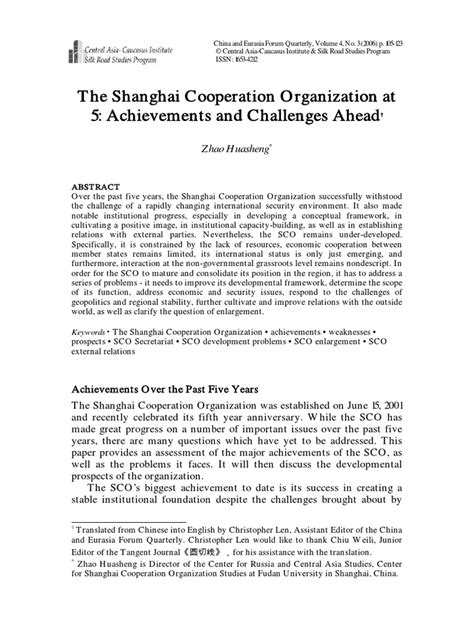 9 Shanghai Cooperation Organization | PDF | Commonwealth Of Independent ...