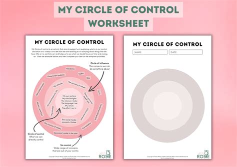 Circle Of Control Worksheet For Kids