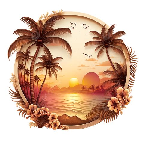 Summer Seaside Sunset Badge, Summer, Seaside, Badge PNG Transparent Image and Clipart for Free ...