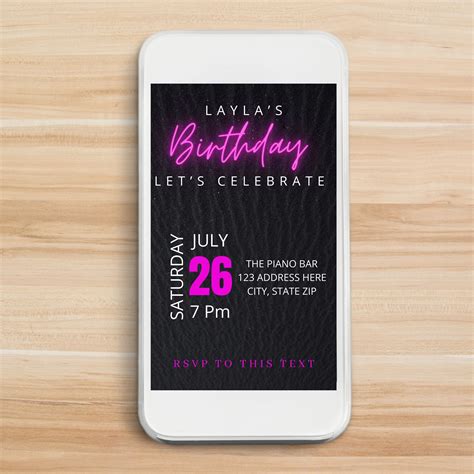 Birthday E-Vite Invitation Canva Template digital | Etsy