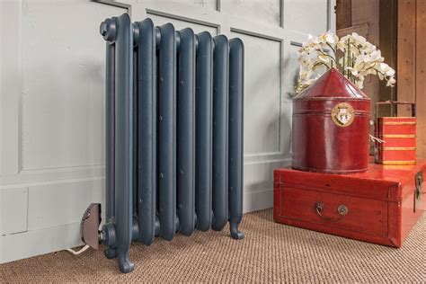 Electric Gladstone cast iron radiator in Farrow & Ball Hague Blue. | Electric radiators, Cast ...