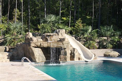 Rico Rock grotto, waterfall and slide into pool