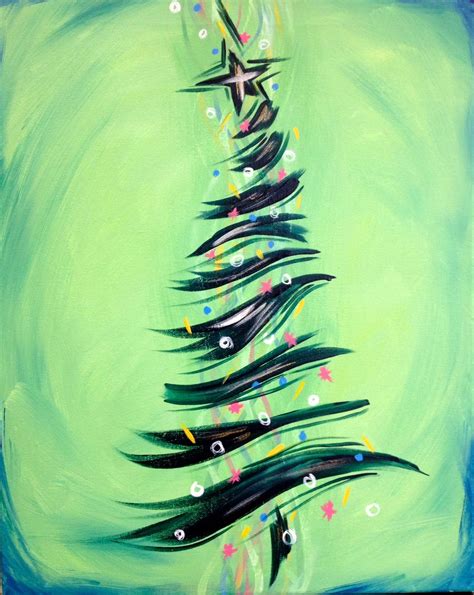 Wispy Christmas Tree | Christmas tree painting, Christmas canvas, Canvas painting projects