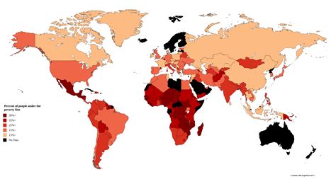 Percent of people living under the poverty line [6460,3455] [OC] : MapPorn