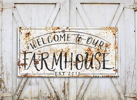 Welcome To Our Farmhouse Personalized Rustic Sign, Family Name or Date ...