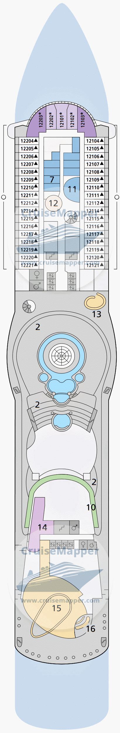 AIDAblu deck 12 plan | CruiseMapper