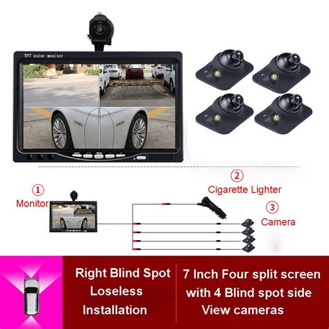 360 View Car Camera 4 Way Cameras Parking System For Rear Left Right Side Front Camera Night ...