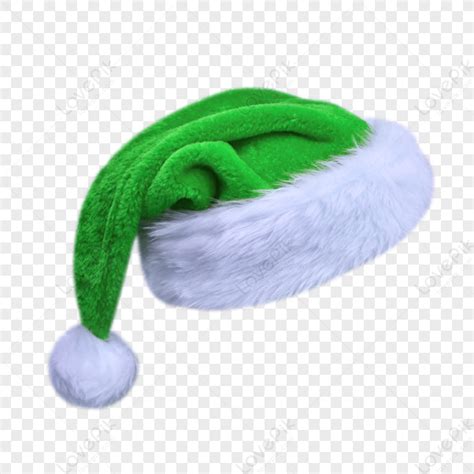 Santa Claus Christmas Green Hat, Furry PNG Image, Warm PNG Image, Head PNG Image, Furry, Warm ...