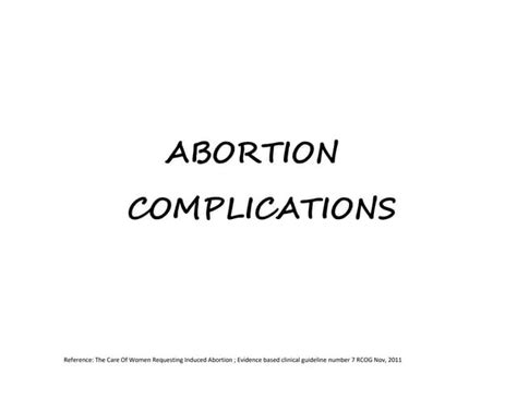 Abortion Complications | PPT