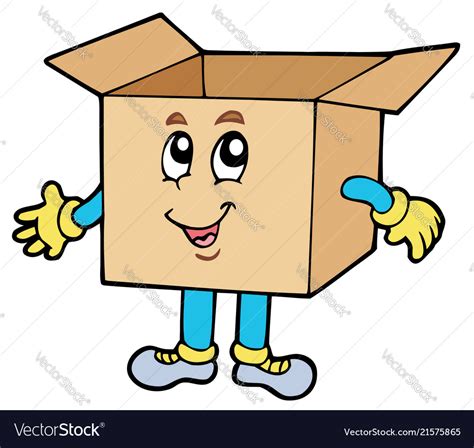 Cartoon cardboard box Royalty Free Vector Image