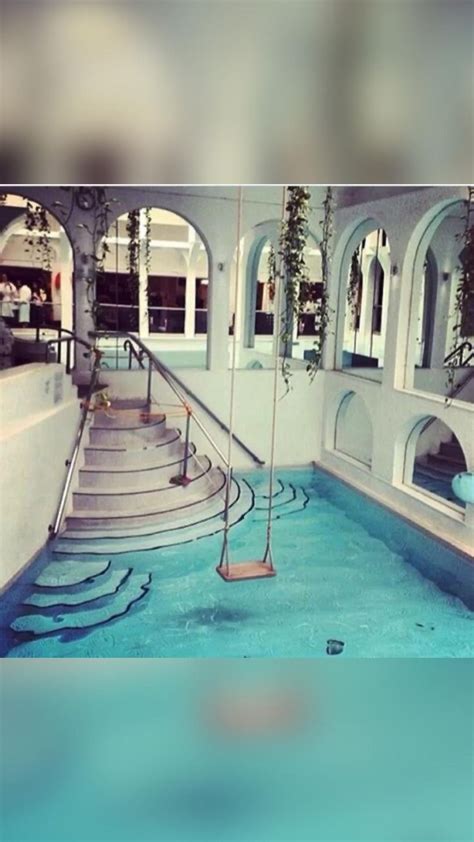 Aesthetic indoor pool with swing | Piscina, Indoor pools, Sognare piscine