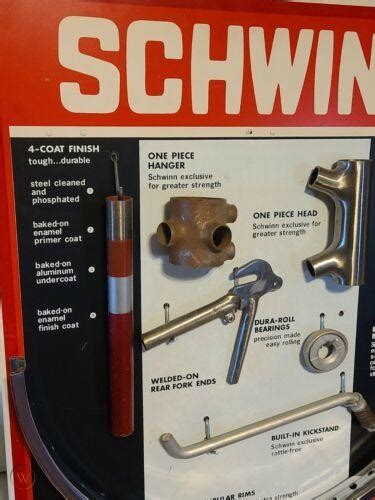 Rare Vintage Original Schwinn Bicycle/Bike Parts Quality Features Display Sign | #4550127958