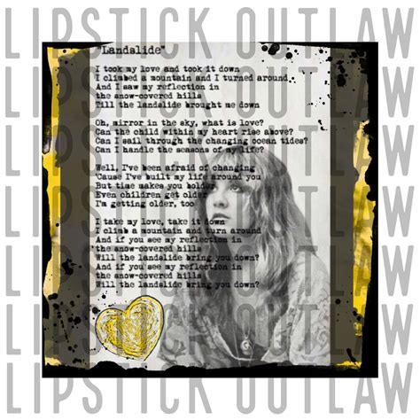 Landslide lyrics png Stevie nicks png Stevie nicks png | Etsy