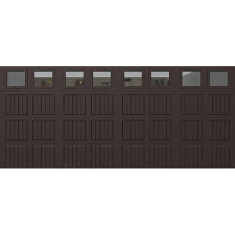 Wayne Dalton Classic Steel Model 9100 16-ft x 7-ft Insulated Brown Double Garage Door with ...