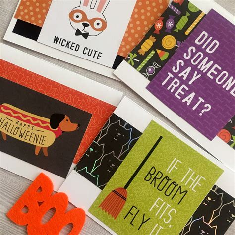 4ct Halloween Cards Set Halloween Dog Notecards Halloween - Etsy