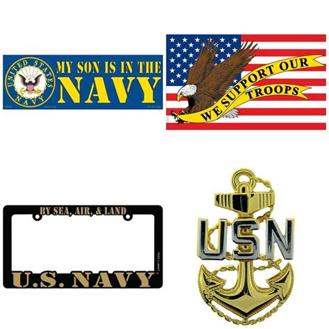 U.S. Navy Bumper Sticker, Patriotic Navy Flag, Navy License Plate, USN Pin - Walmart.com ...