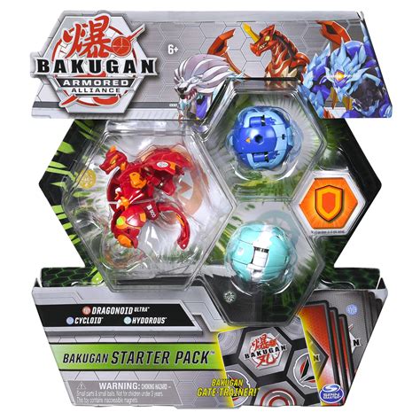 Bakugan Starter Pack 3-Pack, Dragonoid Ultra, Armored Alliance Collectible Action Figures ...