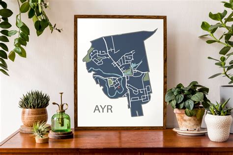 Typographic Map of Ayr, Ontario North Dumfries Community Map Region of Waterloo Township Map ...