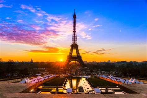 Sunrise Paris Eiffel Tower Stock Photo free download