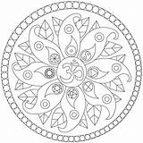 Mandala With Various Symbols  Coloring Pages For Kids sketch template