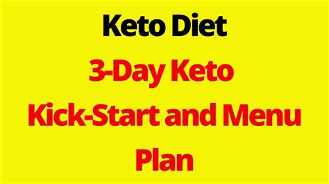 keto Diet - 3-Day Keto Kick-Start and Menu Plan - YouTube