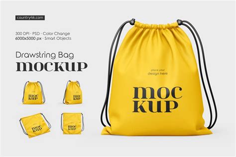 Drawstring Bag Mockup Set (2661337)