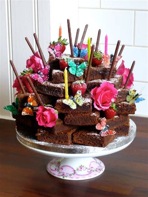 Nice way to serve individual brownies: A Stack of Chocolate Brownies ...