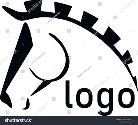 Vector Black White Horse Logo Concept Stock Vector (Royalty Free ...