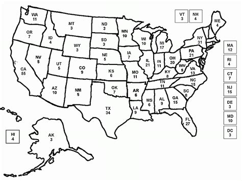 Printable United States Map Coloring Page