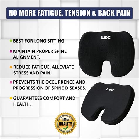 Cushion Seat Pillow Coccyx Orthopaedic Back Pain Relief Memory Foam ...