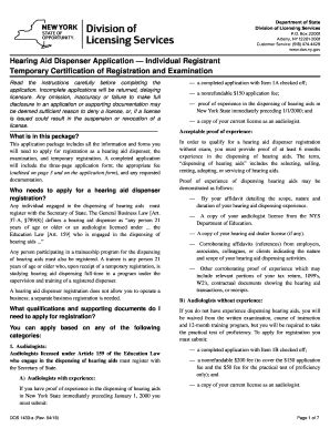 Fillable Online Hearing Aid Dispenser ApplicationIndividual Registrant ... Fax Email Print ...