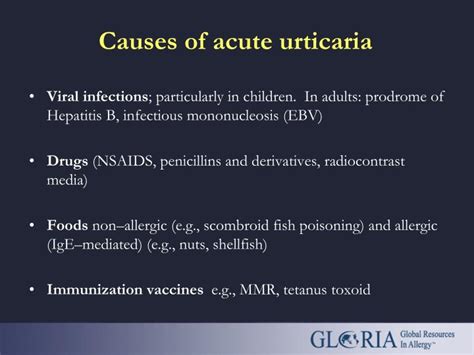 PPT - GLORIA Module 12: Urticaria PowerPoint Presentation - ID:1194008