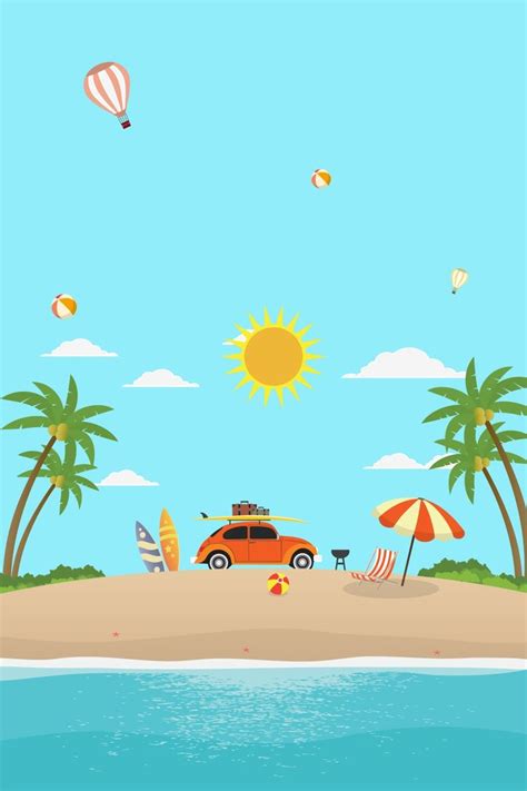 Simple Verano Verano Playa in 2021 | Beach illustration, Cartoon ...