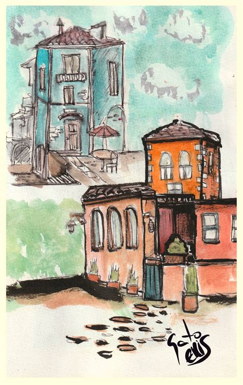 Urban landscape sketch by GatodeEris on DeviantArt